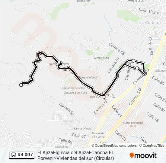 R4 007 Bus Line Map