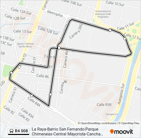R4 008 Bus Line Map
