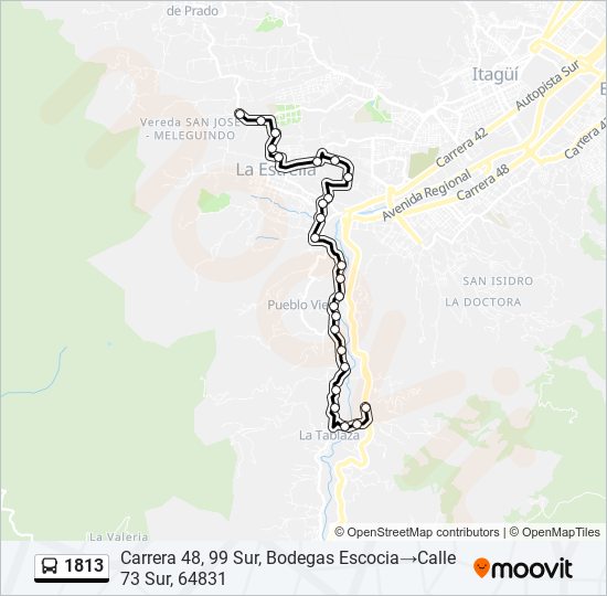 Mapa de 1813 de autobús