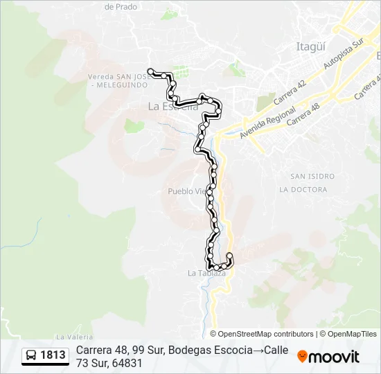1813 Bus Line Map