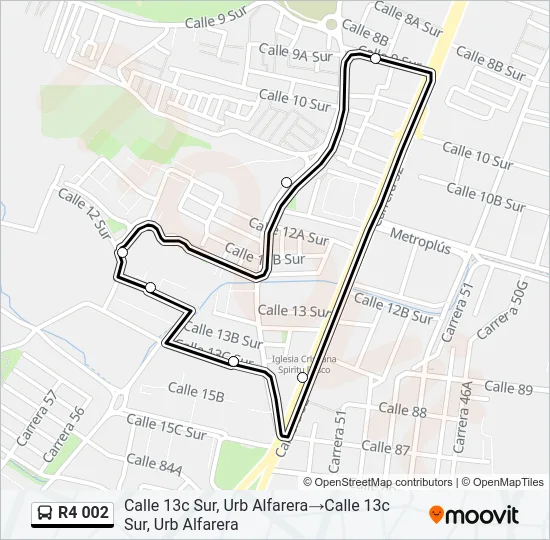 R4 002 Bus Line Map