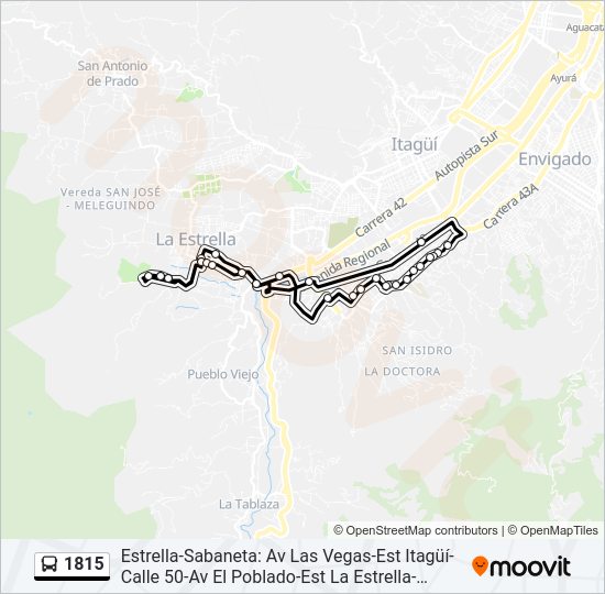 Mapa de 1815 de autobús