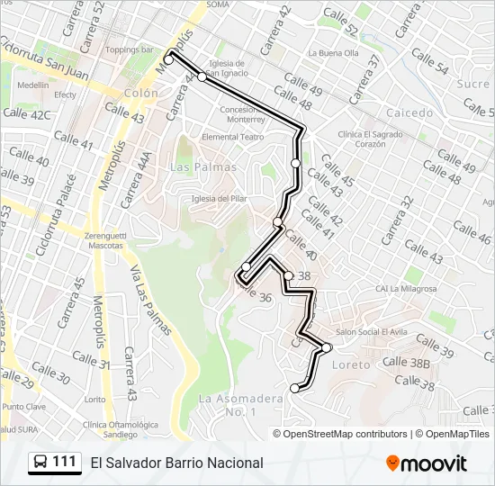 111 Bus Line Map