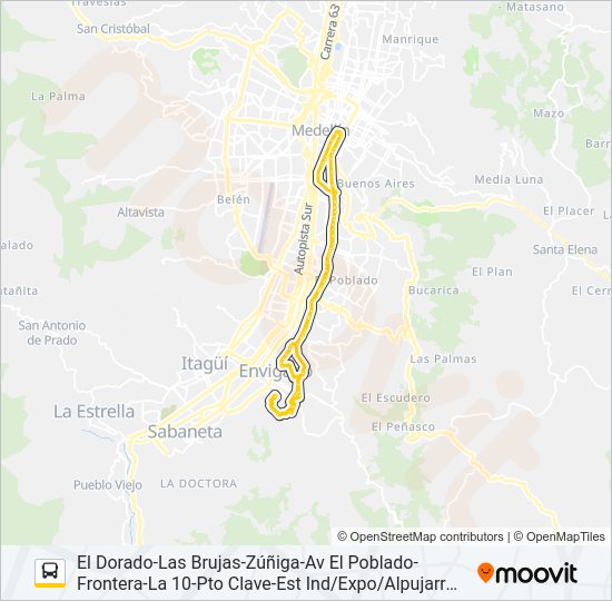 Mapa de ENVIGADO de autobús