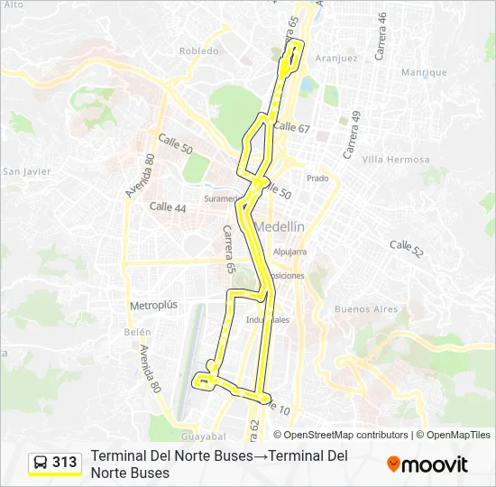 313 Route: Schedules, Stops & Maps - Terminal Del Norte Buses‎→Terminal ...