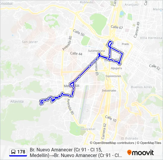 178 Route: Schedules, Stops & Maps - Br. Nuevo Amanecer (Cr 91 - Cl 15 ...