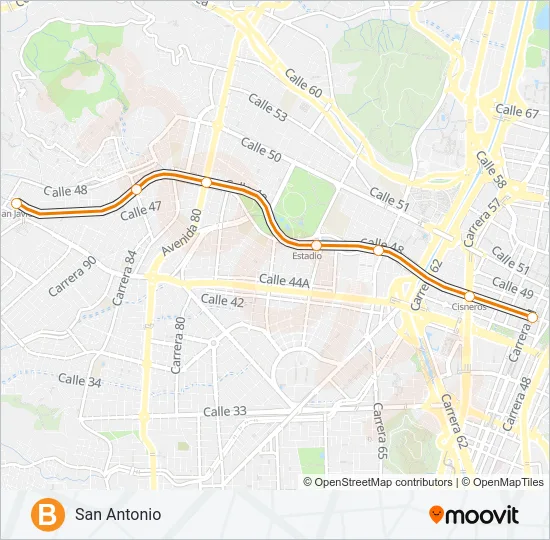 B Metro Line Map