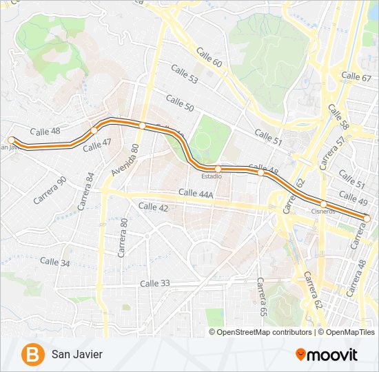 B Metro Line Map