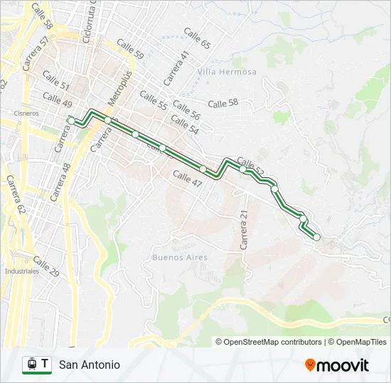 T Light Rail Line Map