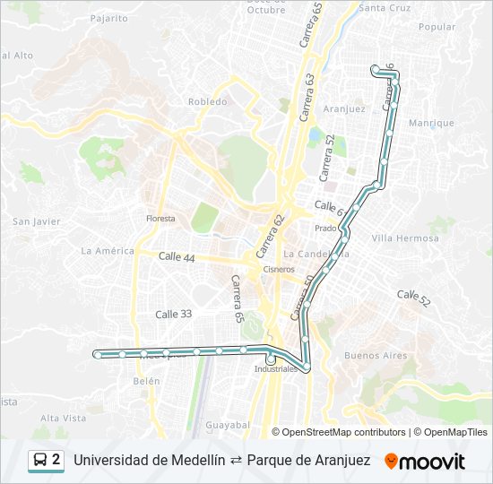 Mapa de 2 de autobús