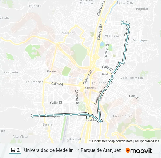 2 Bus Line Map