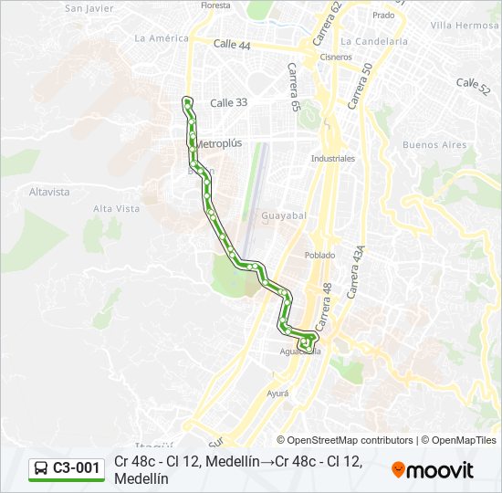 Mapa de C3-001 de autobús