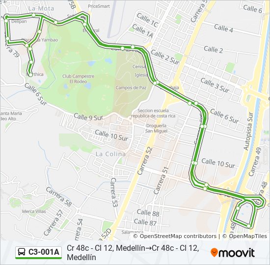 Ruta C A Horarios Paradas Y Mapas Cr C Cl Medell Ncr C Cl Medell N