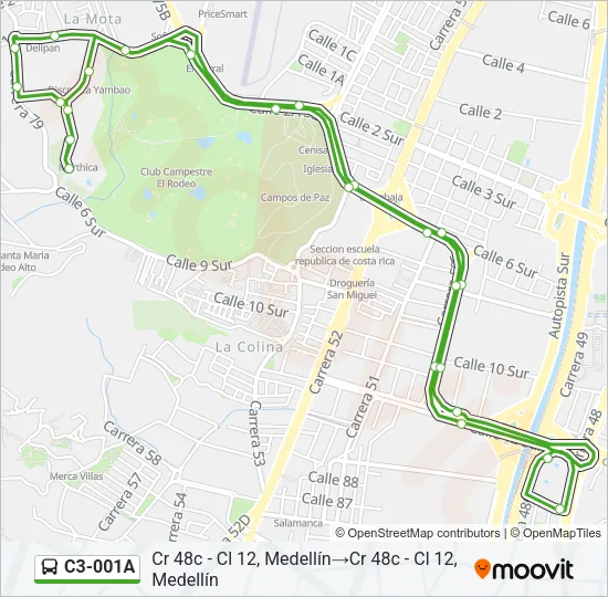 C3-001A Bus Line Map