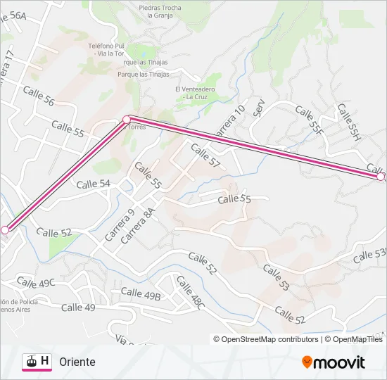 H Gondola Line Map