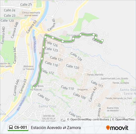 Mapa de C6-001 de autobús