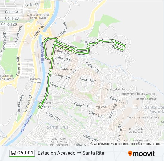 Mapa de C6-001 de autobús