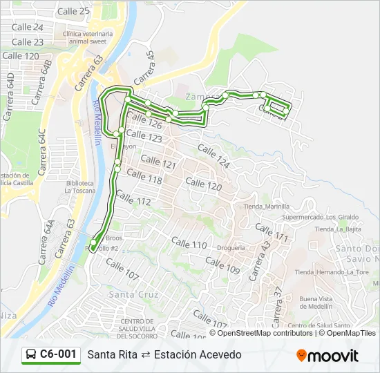 C6-001 Bus Line Map