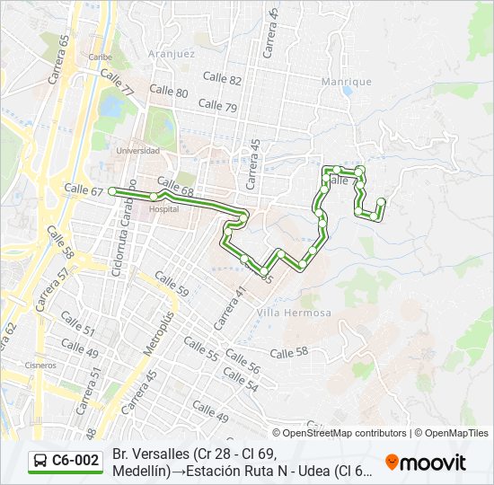 Mapa de C6-002 de autobús