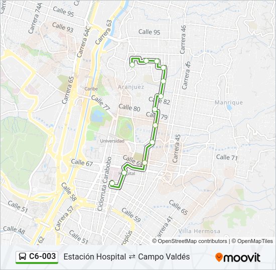 Mapa de C6-003 de autobús