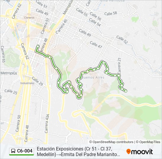 Mapa de C6-004 de autobús