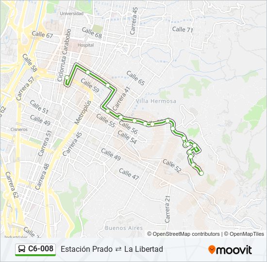 Mapa de C6-008 de autobús