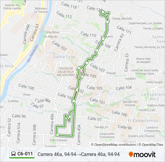 Mapa de C6-011 de autobús