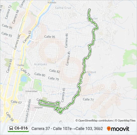 Mapa de C6-016 de autobús