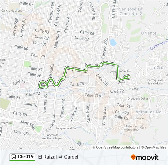 C6-019 bus Line Map