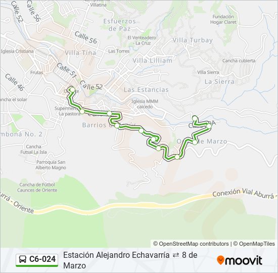 Mapa de C6-024 de autobús