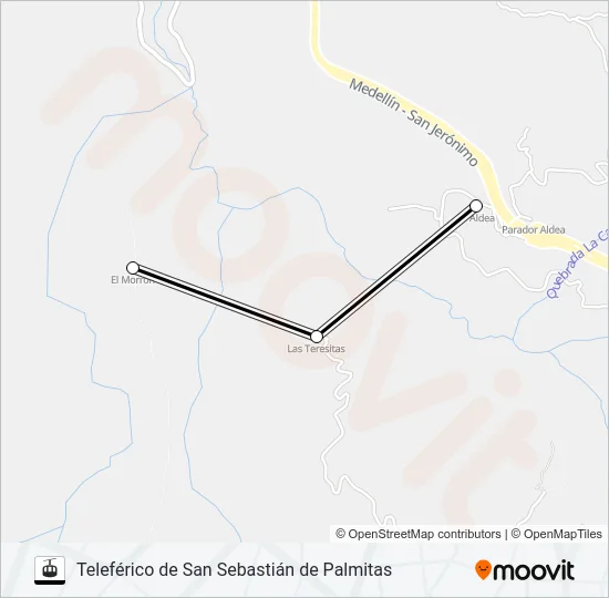 TELEFÉRICO DE SAN SEBASTIÁN DE PALMITAS Gondola Line Map