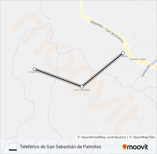 Mapa de TELEFÉRICO DE SAN SEBASTIÁN DE PALMITAS de teleférico
