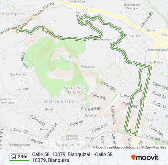 Mapa de 246I de autobús