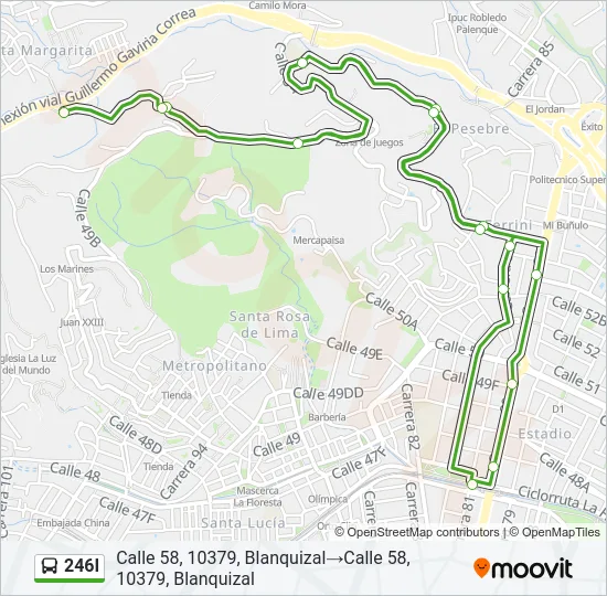 246I Bus Line Map