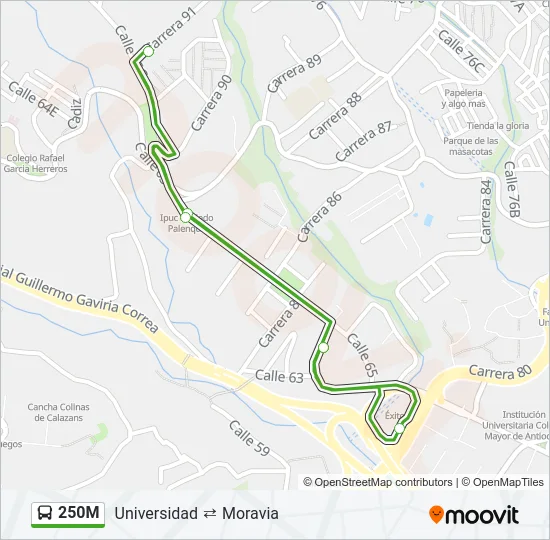 250M Bus Line Map
