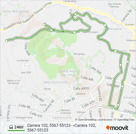 246II Bus Line Map