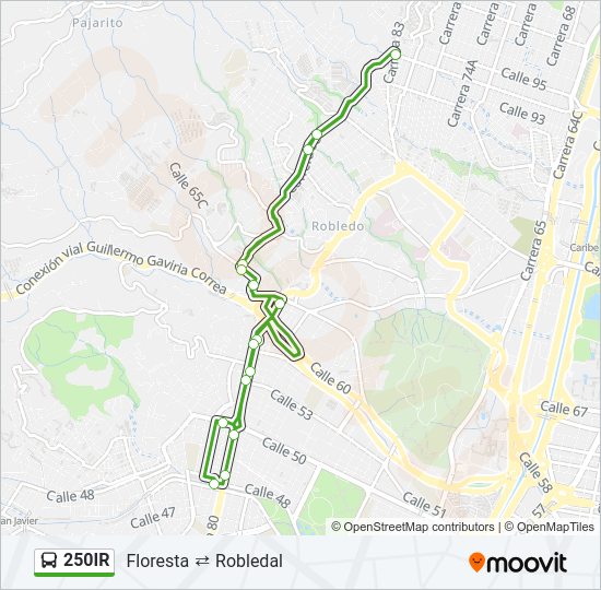Mapa de 250IR de autobús