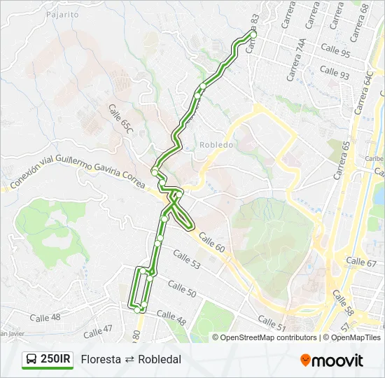 250IR Bus Line Map