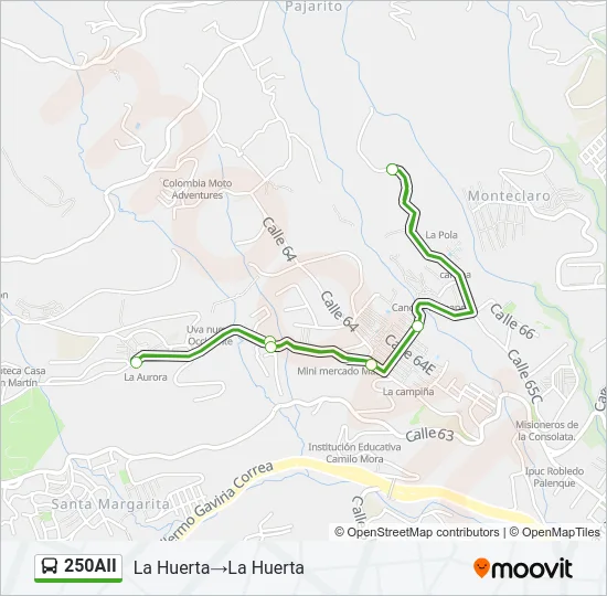 250AII Bus Line Map