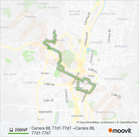 Mapa de 250IVF de autobús