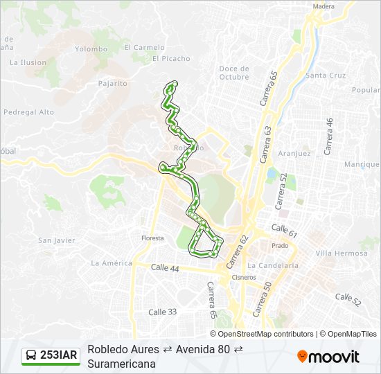 Mapa de 253IAR de autobús