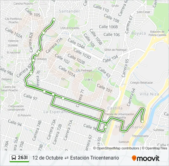263I Bus Line Map
