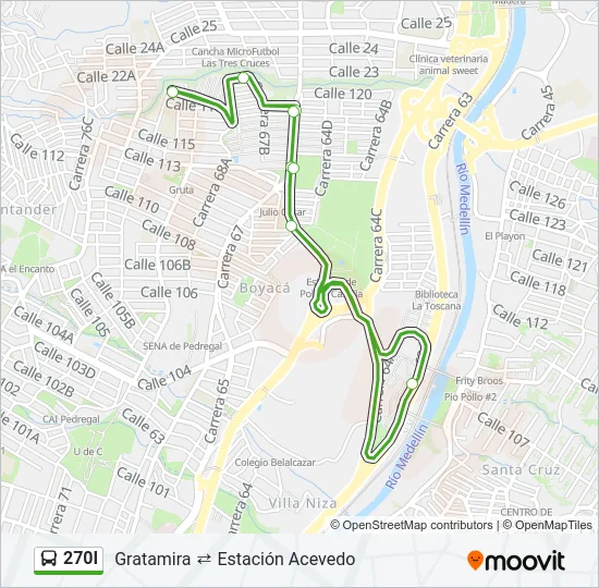 270I Bus Line Map
