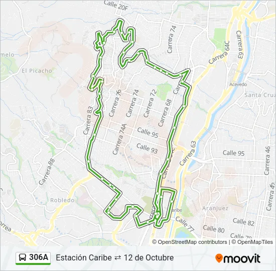 306A Bus Line Map