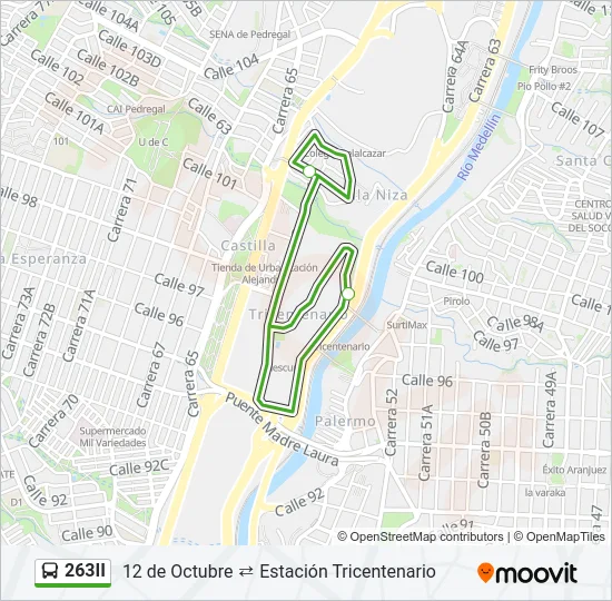 263II Bus Line Map