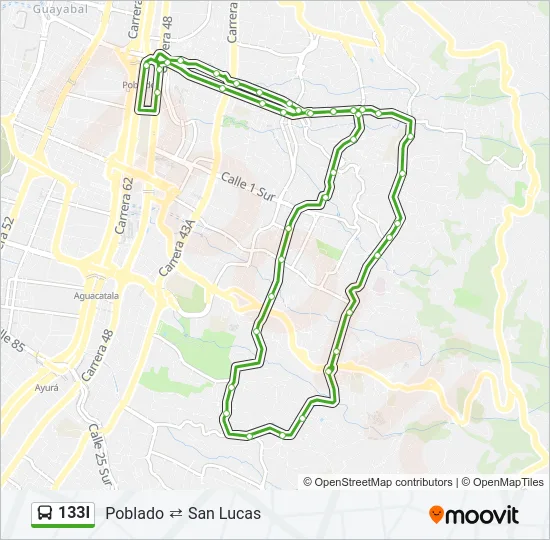 133I Bus Line Map