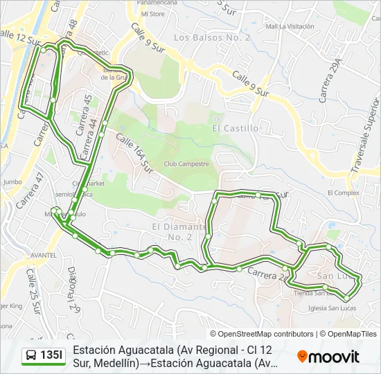 135I Bus Line Map