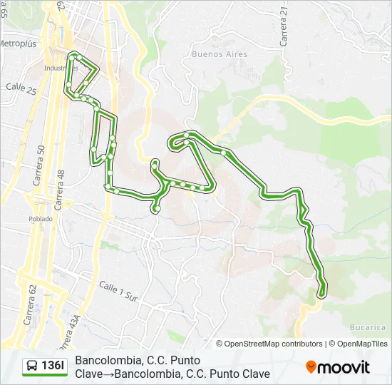 136I Bus Line Map