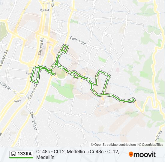 Mapa de 133IIA de autobús