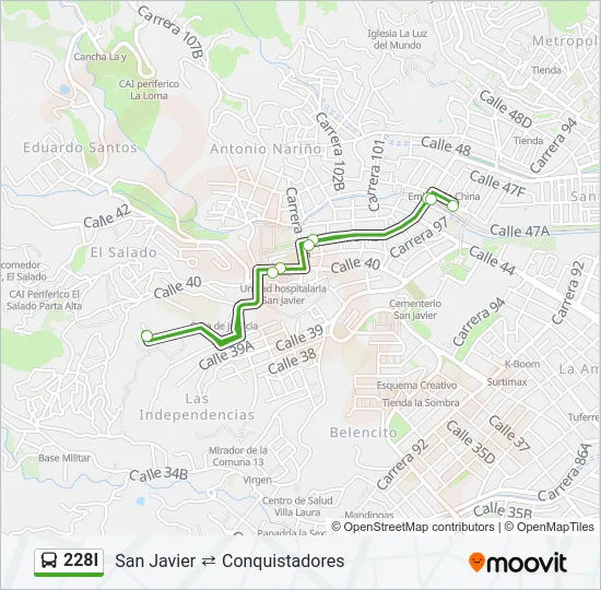 228I Bus Line Map